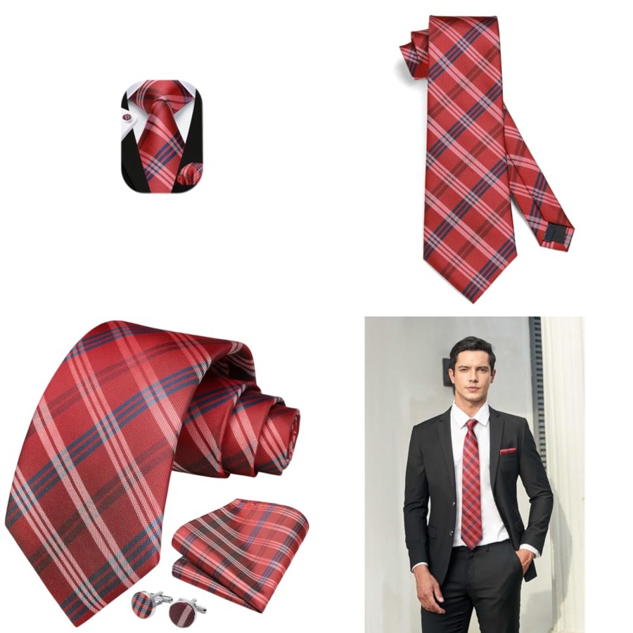 Silk Tie Striped - Mens Ties Set Stripe Plaid Ties