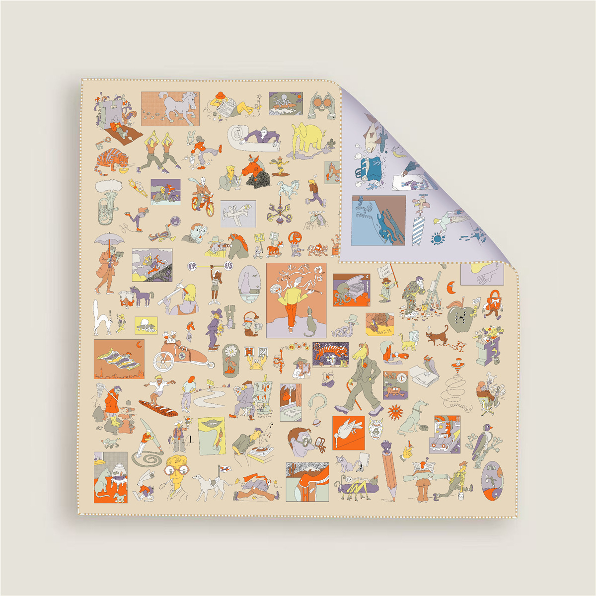 Silk Neck Scarf - 70cm Square Twill Silk Rolled Edge