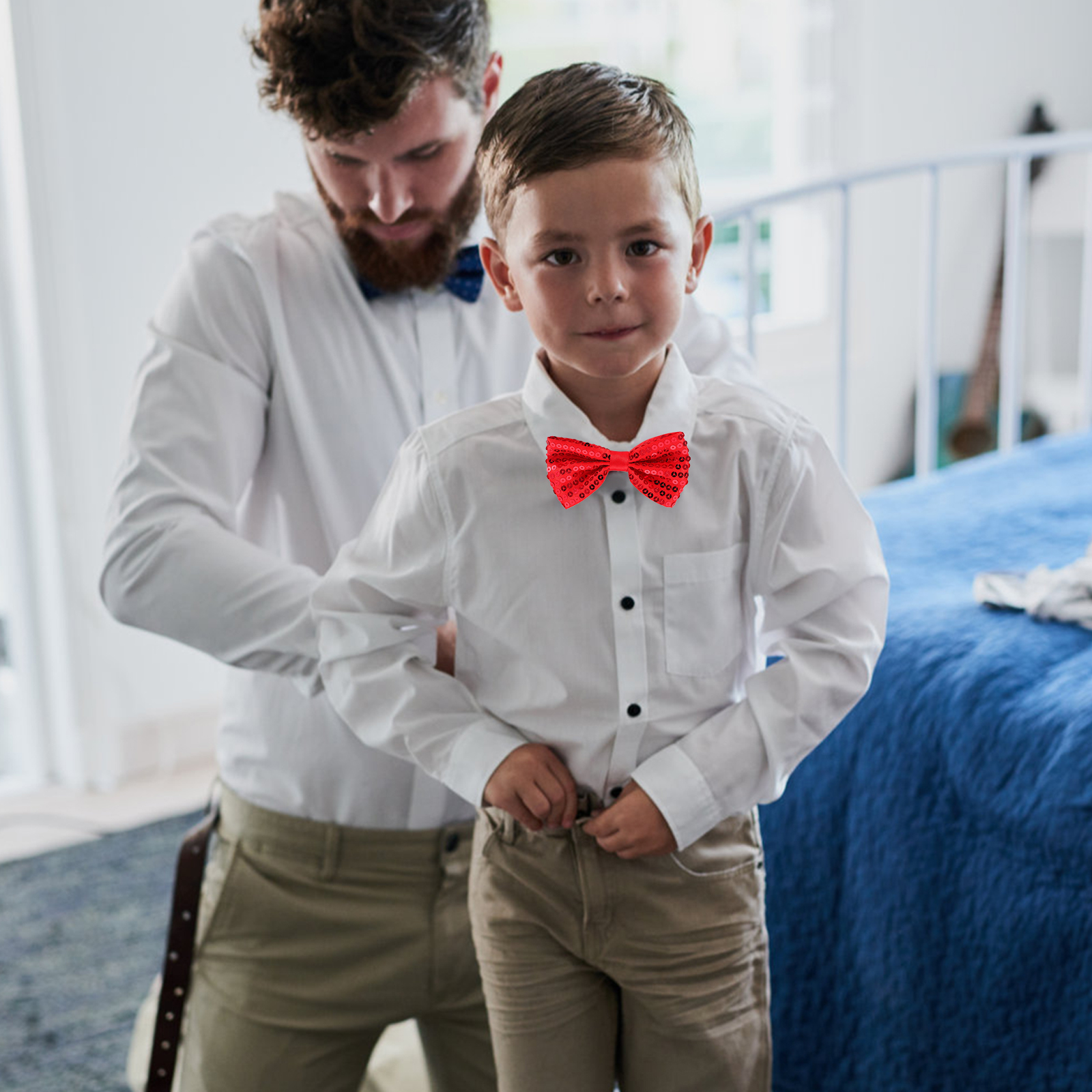 5Pcs Children Sparkly Sequin B - Bow Tie Pre Tied recensione e prezzo