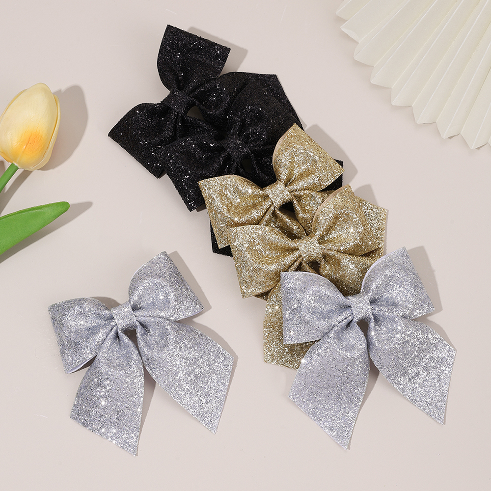 6Pcs Sparkling Bow Hair Clips  - Tie Clip Silver recensione e prezzo