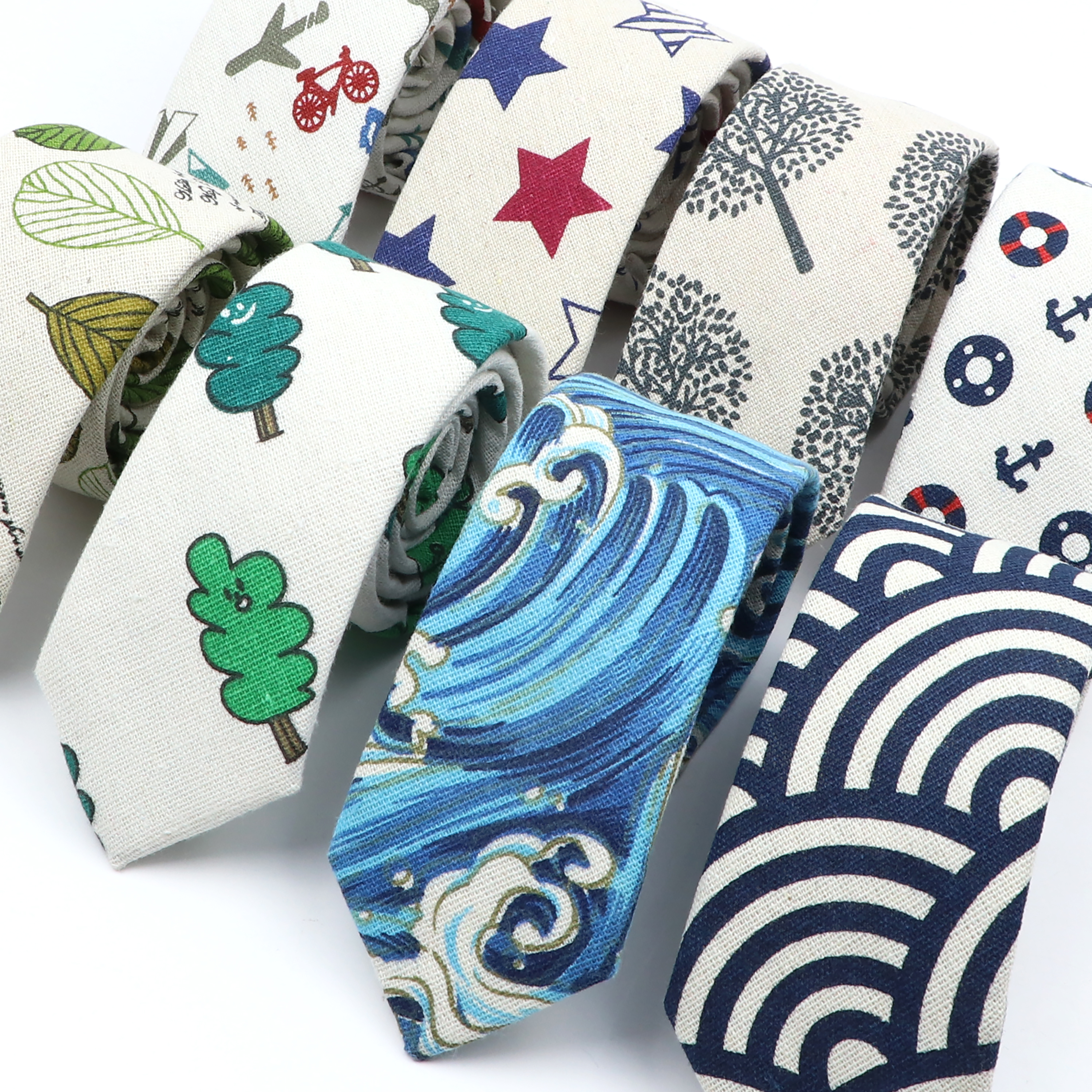 Novelty Cartoon Linen Tie For  - Skinny Tie Men recensione e prezzo