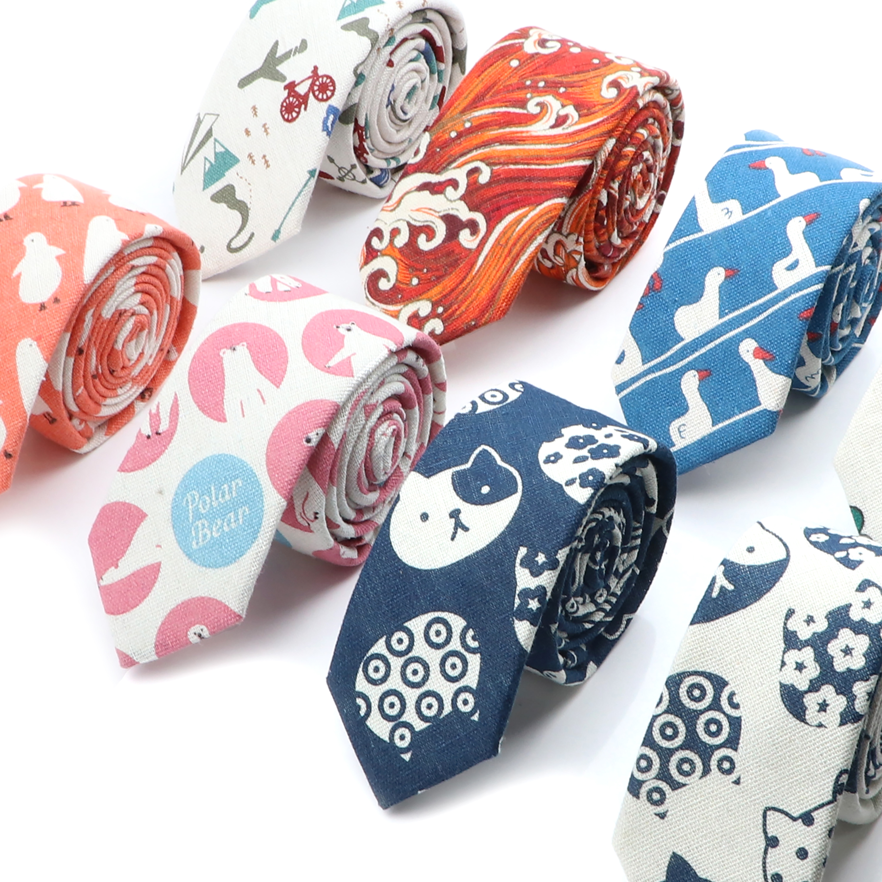 Novelty Cartoon Linen Tie For  - Skinny Tie Men recensione e prezzo