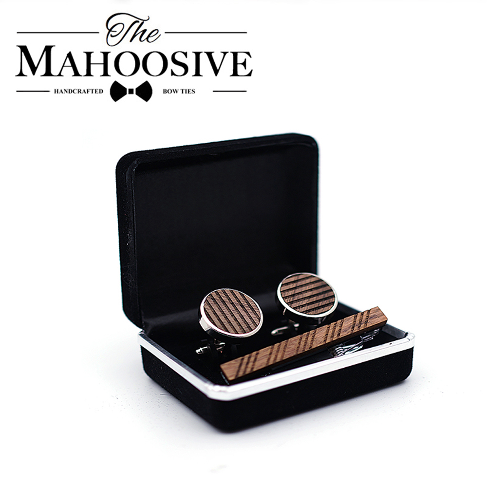 High Quality Wood Cuff links n - Tie Bar Set Gift recensione e prezzo