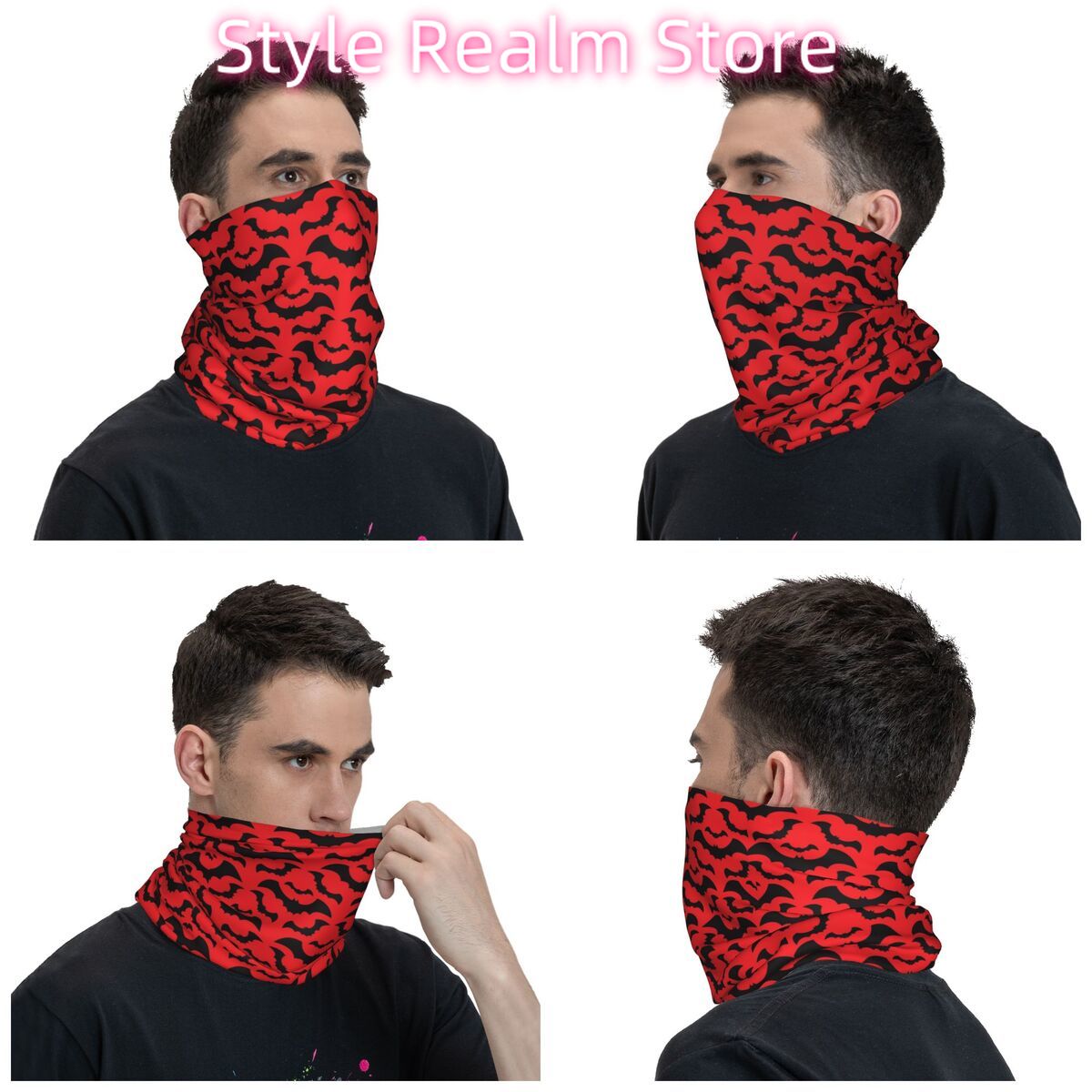Gothic Witch Bats Pattern Band - Neck Warmer Tube recensione e prezzo