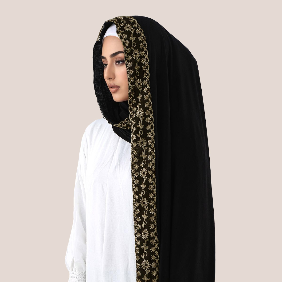 Lace Embroidery Cotton Jersey  - Head Wrap Turban recensione e prezzo