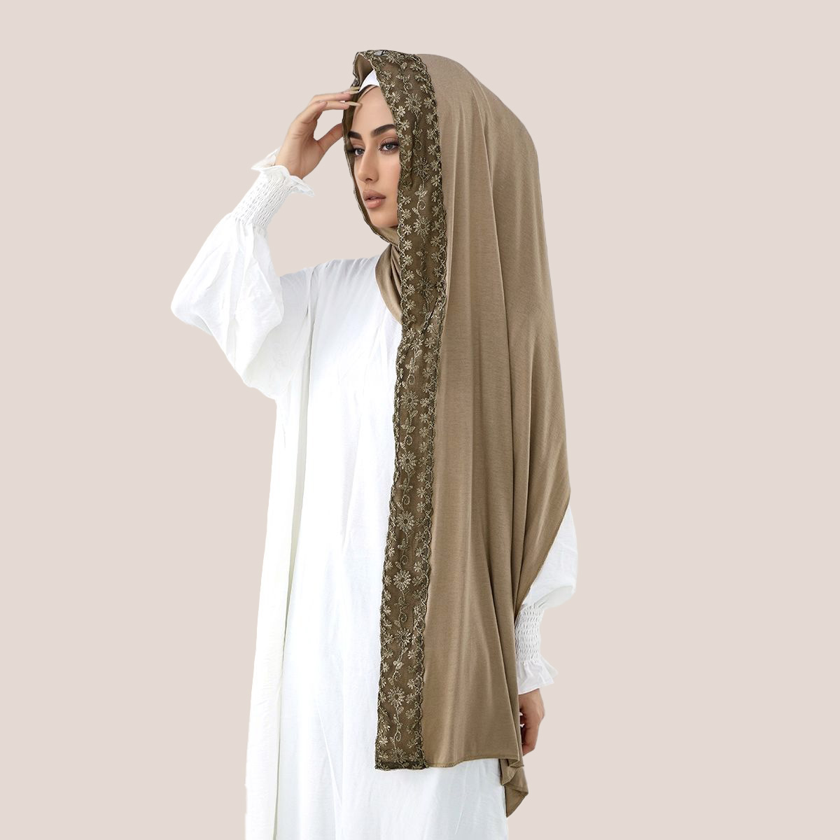 Lace Embroidery Cotton Jersey  - Head Wrap Turban recensione e prezzo