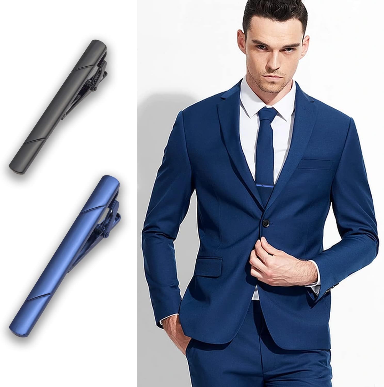 4Pcs Tie Clips for Men with Gi - Tie Clip Silver recensione e prezzo