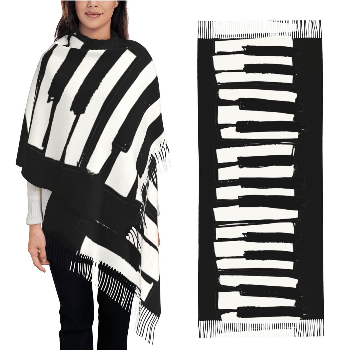 Minimalistic Piano Keys Scarf  - Pashmina Wrap Large recensione e prezzo
