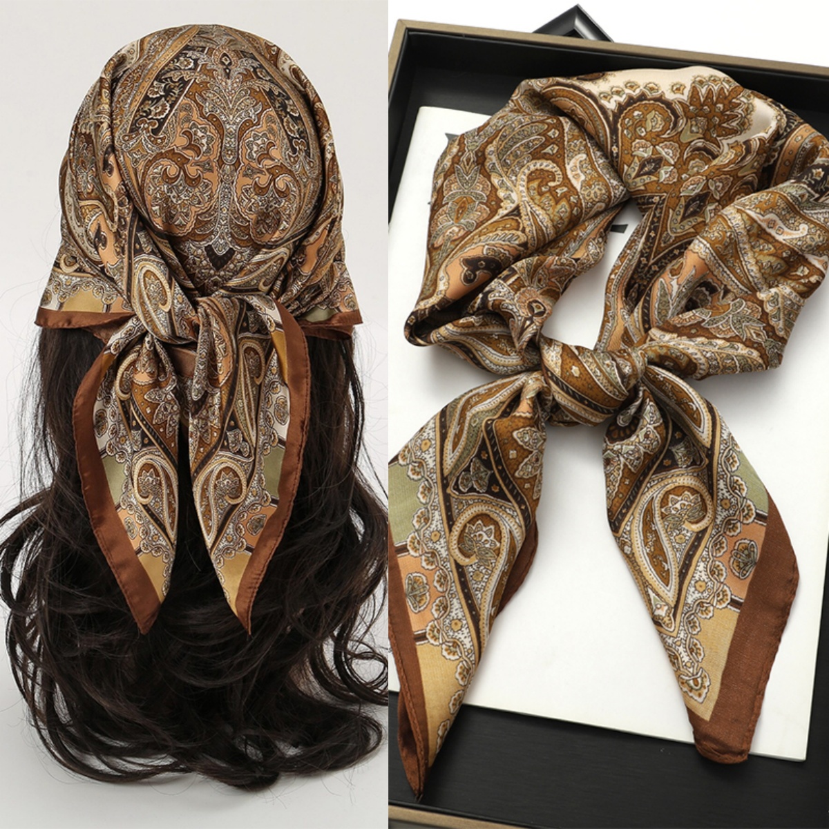 Bohemian Style Print Luxury Br - Silk Neck Scarf recensione e prezzo