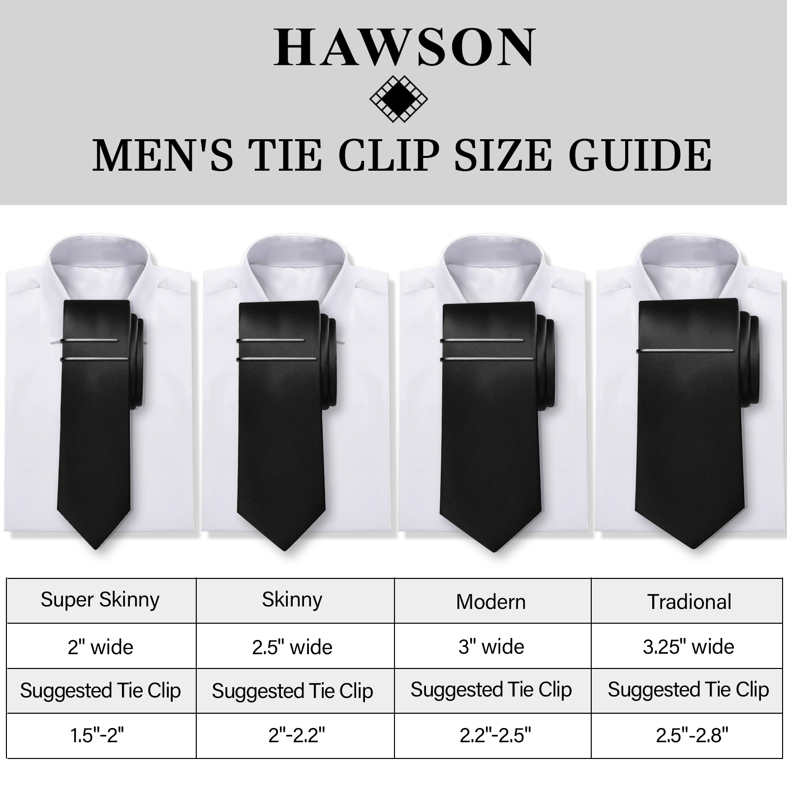 HAWSON Tie Clips for Men 4Pcs  - Tie Bar Set Gift recensione e prezzo