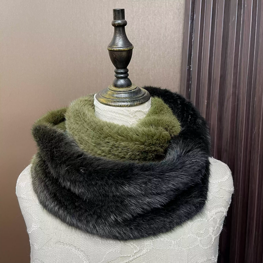Ombre Color Genuine Mink Fur S - Infinity Scarf Knit recensione e prezzo