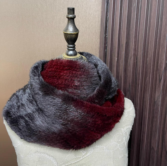 Ombre Color Genuine Mink Fur S - Infinity Scarf Knit recensione e prezzo