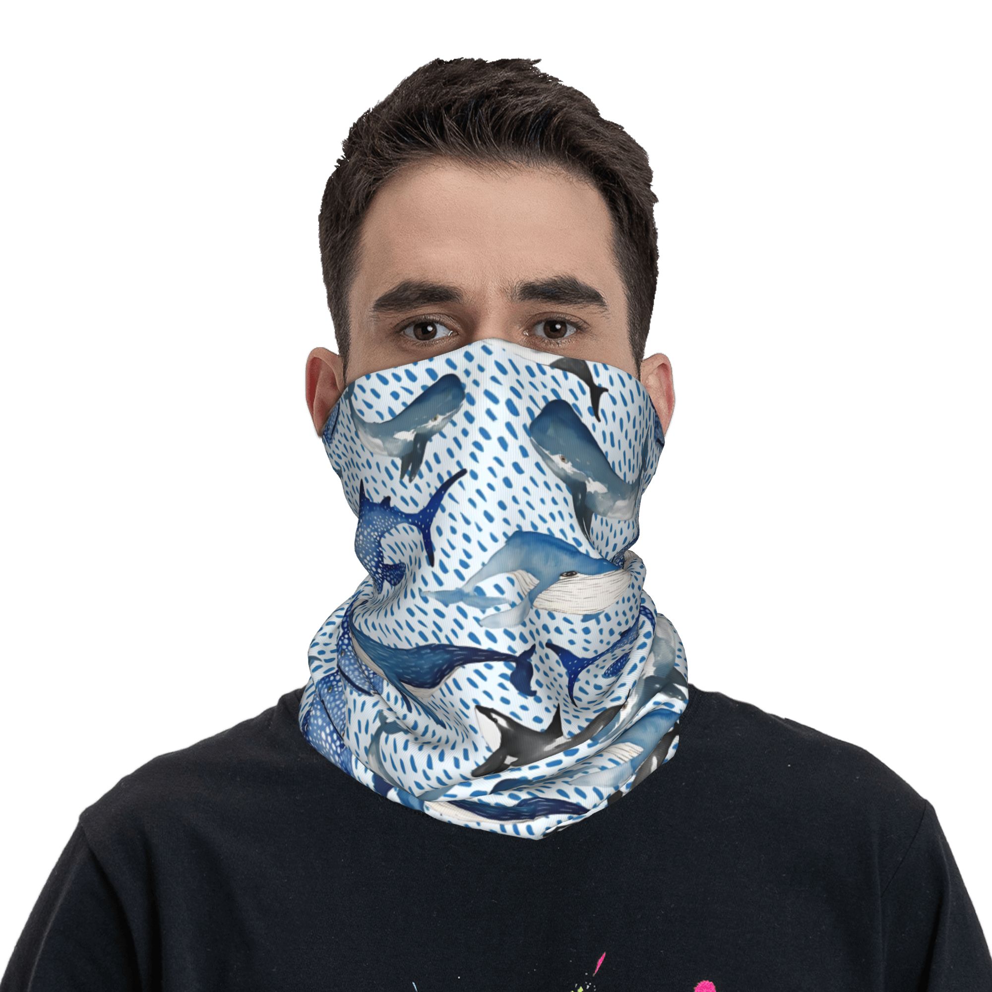 Custom Blue Watercolour Shark  - Neck Warmer Tube recensione e prezzo