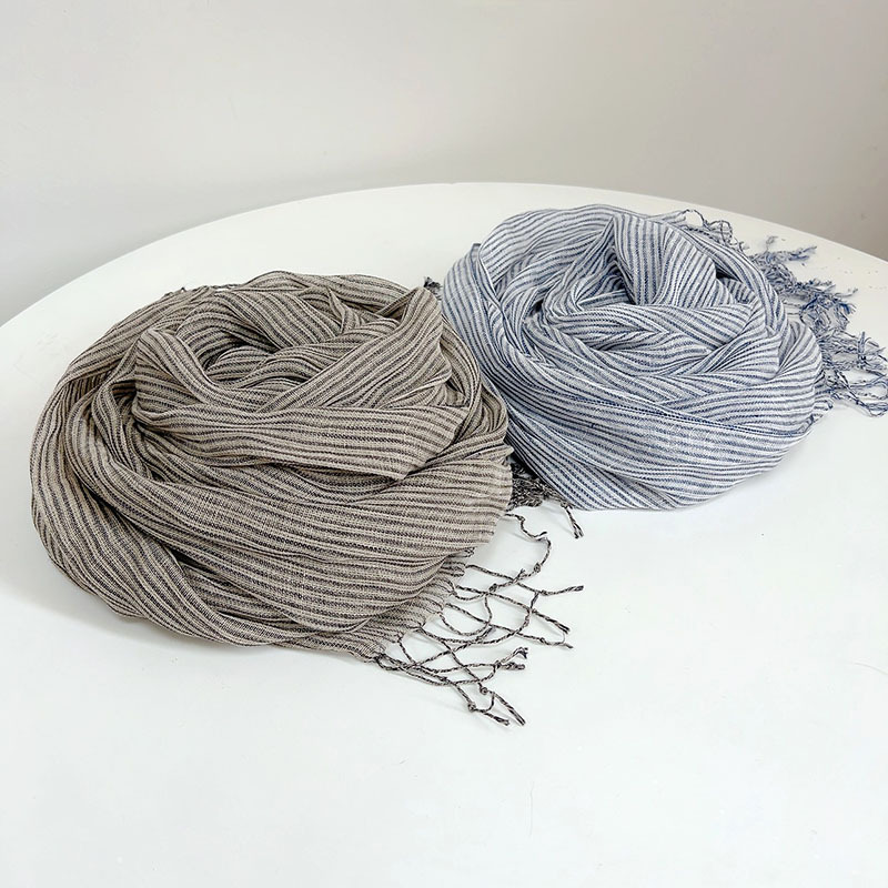 Retro Stripe 100% Linen scarf  - Ascot Neck Scarf recensione e prezzo
