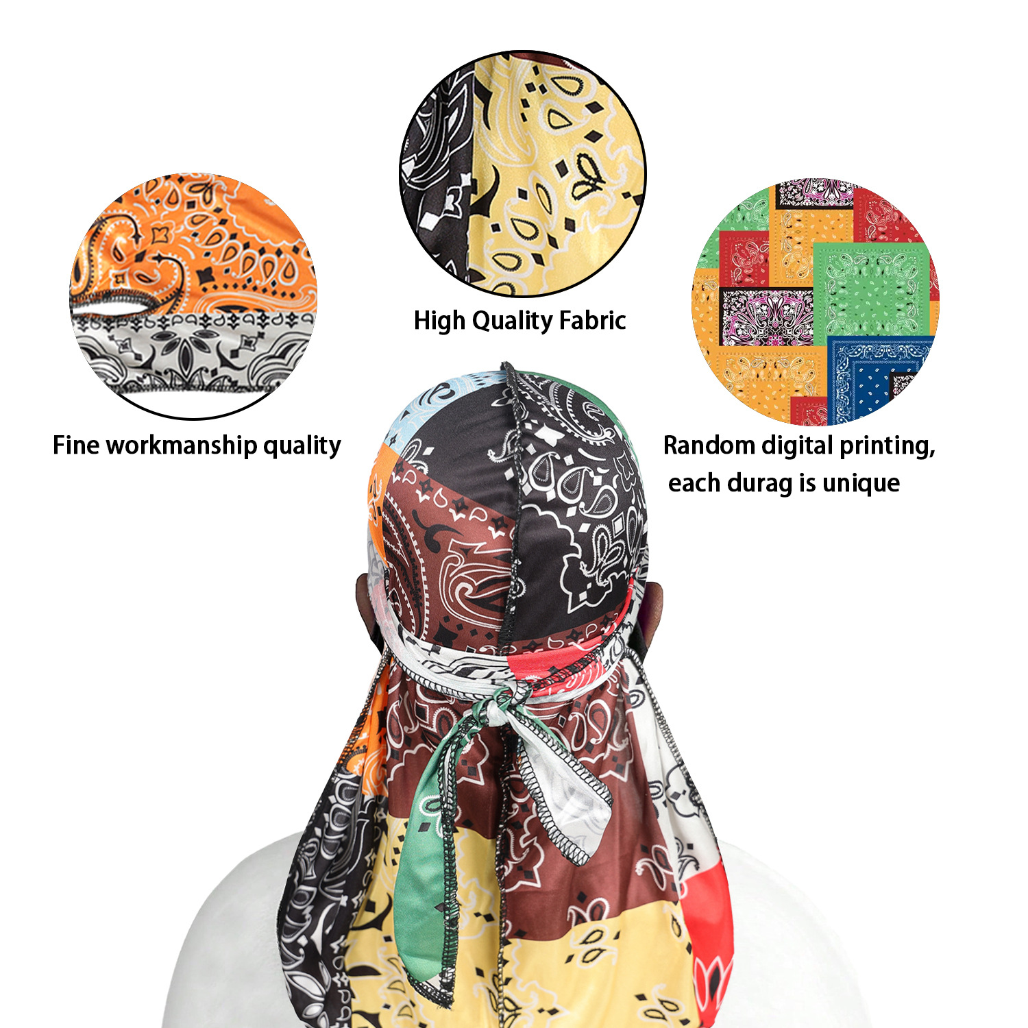 Paisley Printing Silky Durags  - Bandana Doo Rag recensione e prezzo