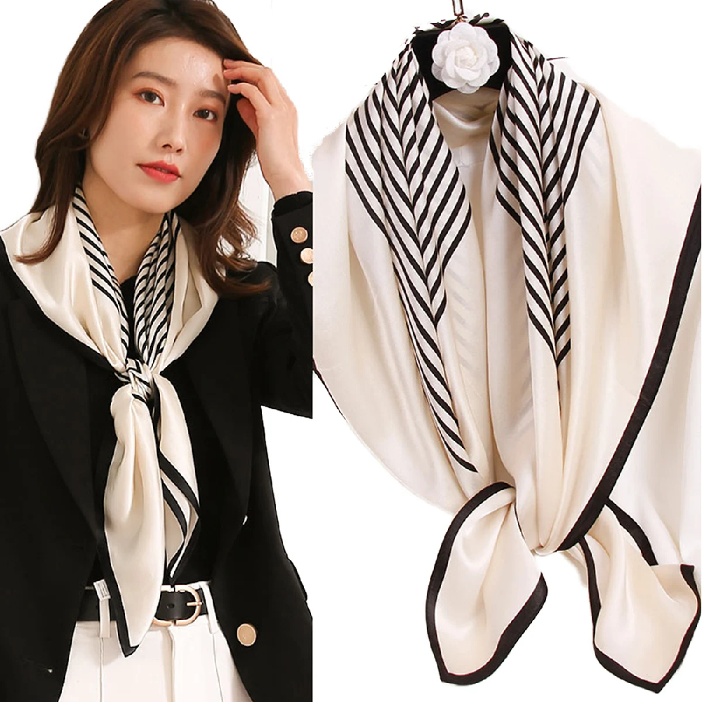Vintage 100% Silk Scarf Women  - Silk Tie Striped recensione e prezzo