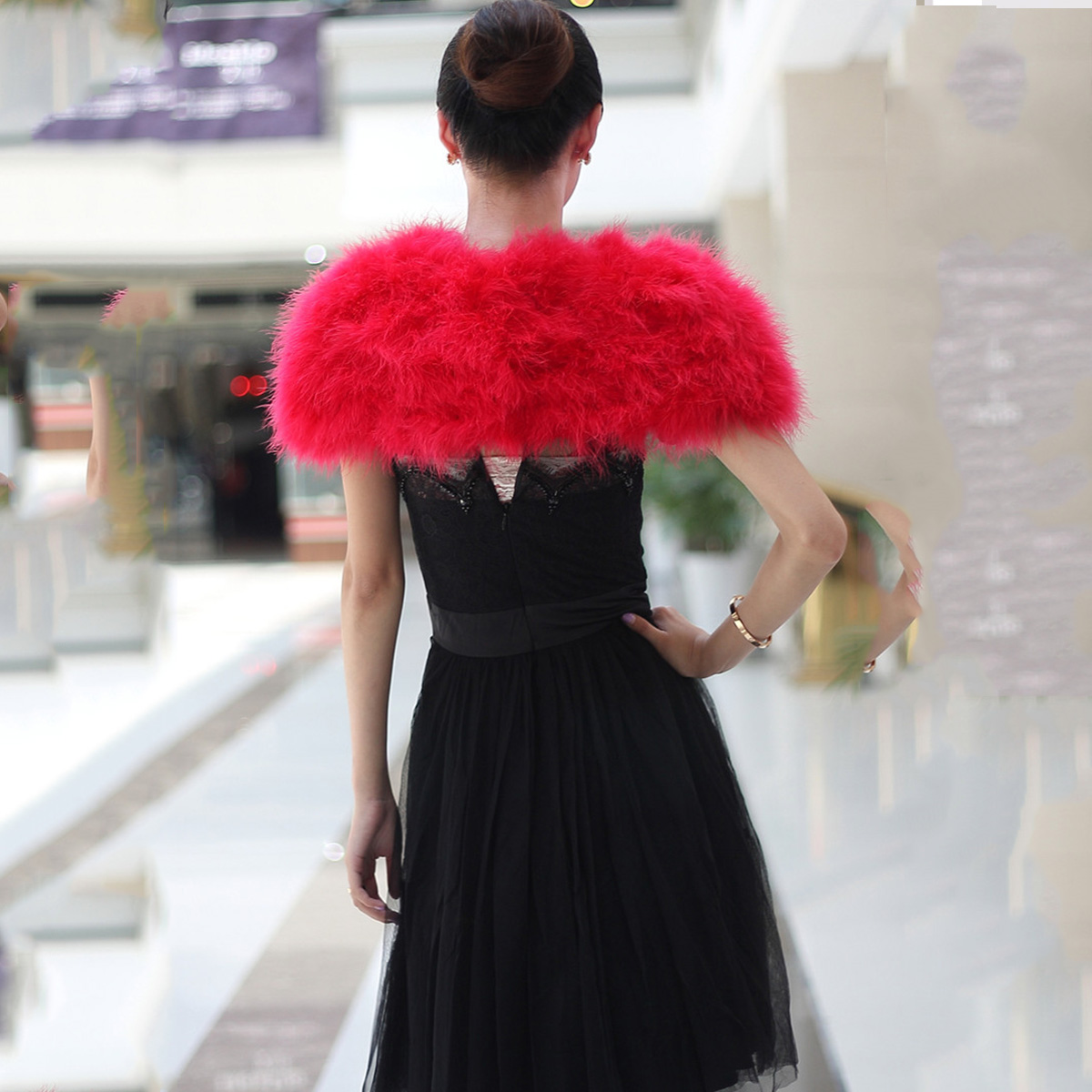 Women Ostrich Feather Boa Shaw - Stole Wedding Shawl recensione e prezzo