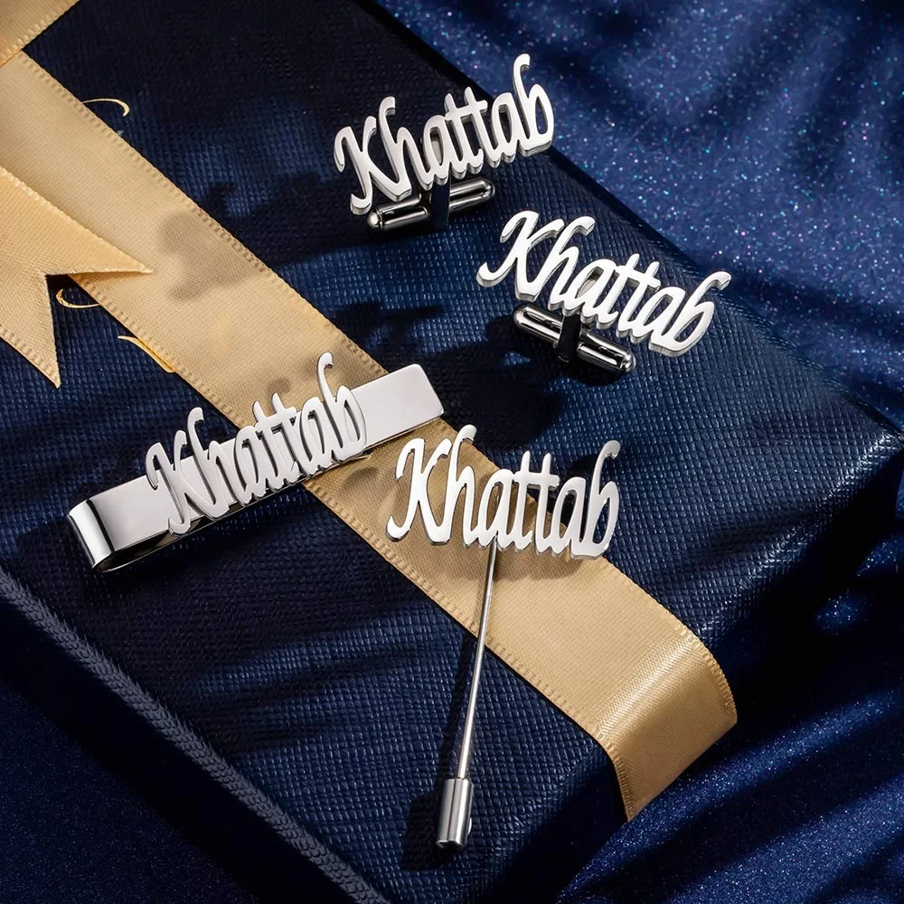 Personalized Cufflinks/Lapel P - Tie Bar Set Gift recensione e prezzo