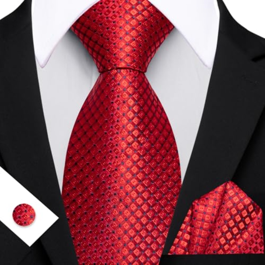 Men Plaid/Striped Ties Set Sil - Pocket Square Set recensione e prezzo