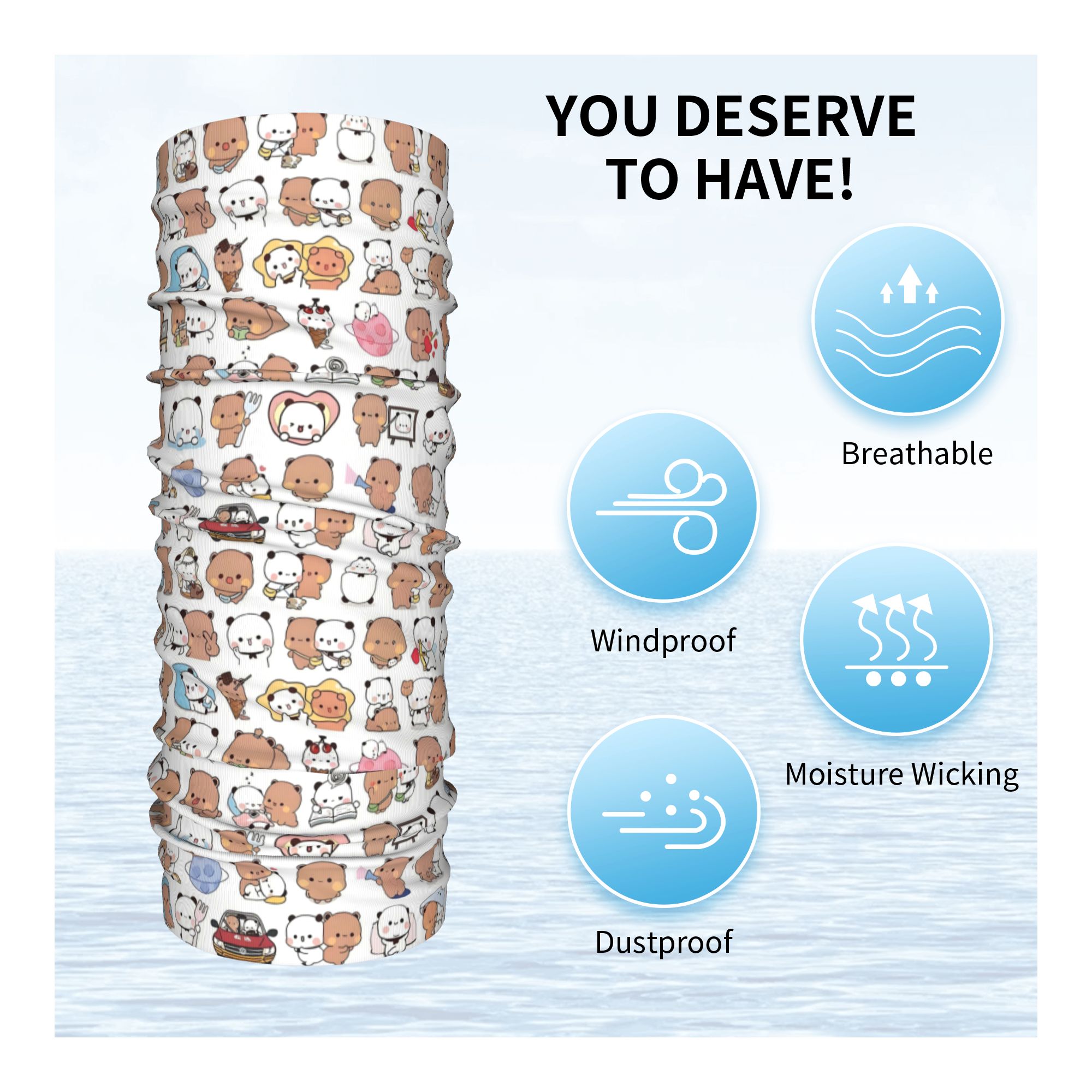 Custom Bear Cartoon Peach And  - Neck Warmer Tube recensione e prezzo