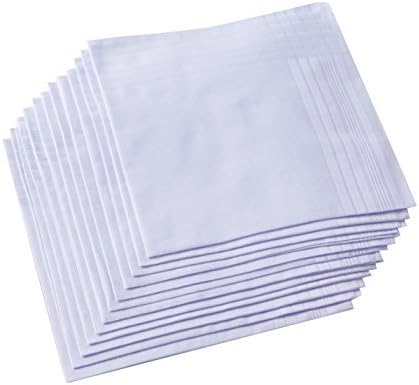 Men's Pure White 100% Cotton H - Handkerchief Cotton Men recensione e prezzo