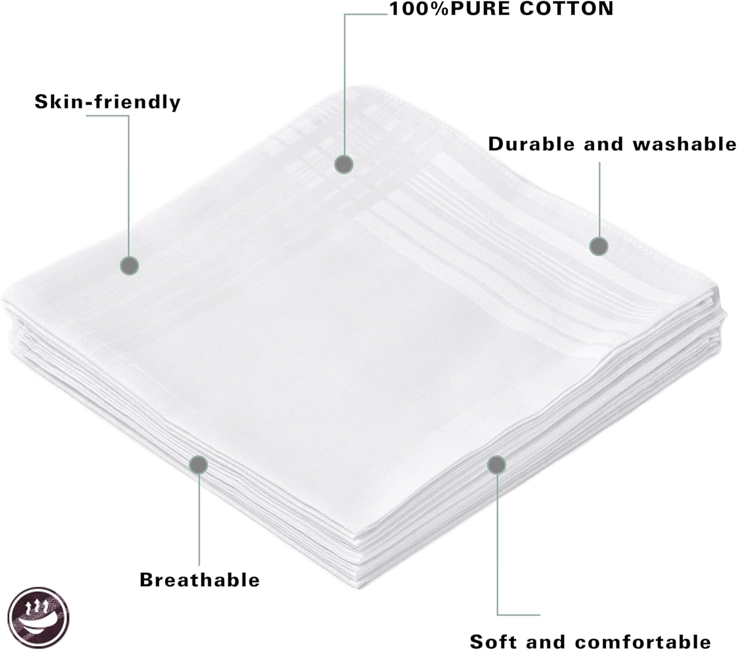 Men's Pure White 100% Cotton H - Handkerchief Cotton Men recensione e prezzo