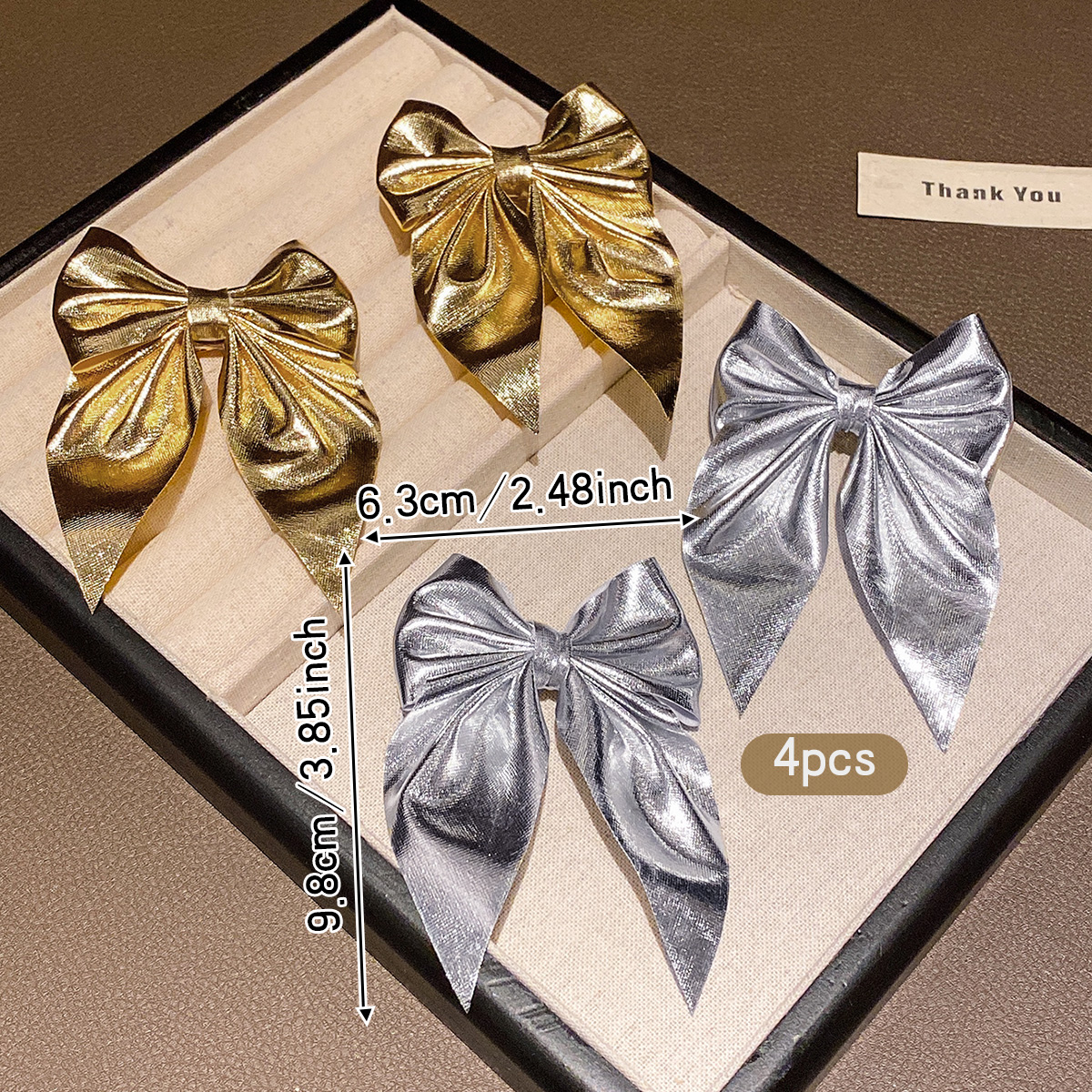 4 fashionable bow hair clips i - Tie Clip Silver recensione e prezzo