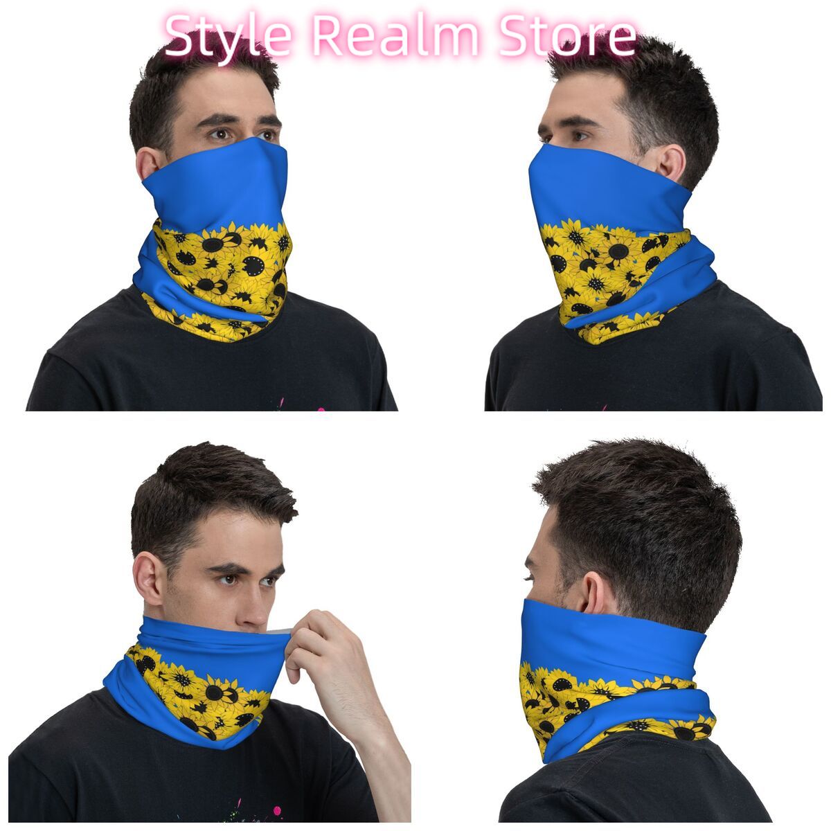 Blue Sunflower Printed Winter  - Neck Warmer Tube recensione e prezzo