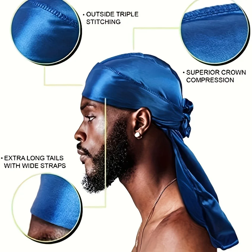 Men's Silk Durag Bonnet Bandan - Bandana Doo Rag recensione e prezzo