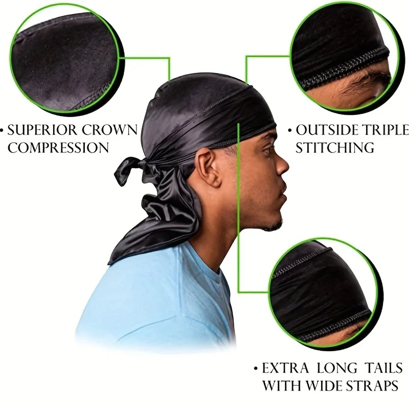 Men's Silk Durag Bonnet Bandan - Bandana Doo Rag recensione e prezzo