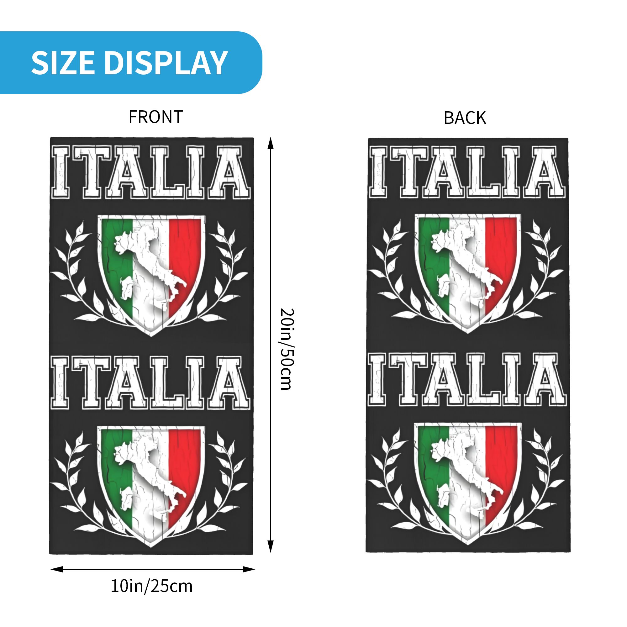 Custom Italy Flag Bandana Neck - Neck Warmer Tube recensione e prezzo