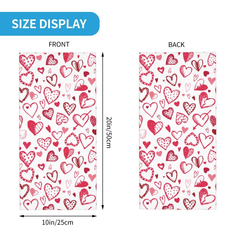 Pink Red Love Hearts Bandana N - Neck Warmer Tube recensione e prezzo