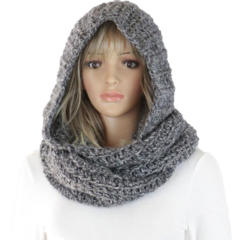 Knitted Hooded Scarf Winter Wo - Infinity Scarf Knit recensione e prezzo