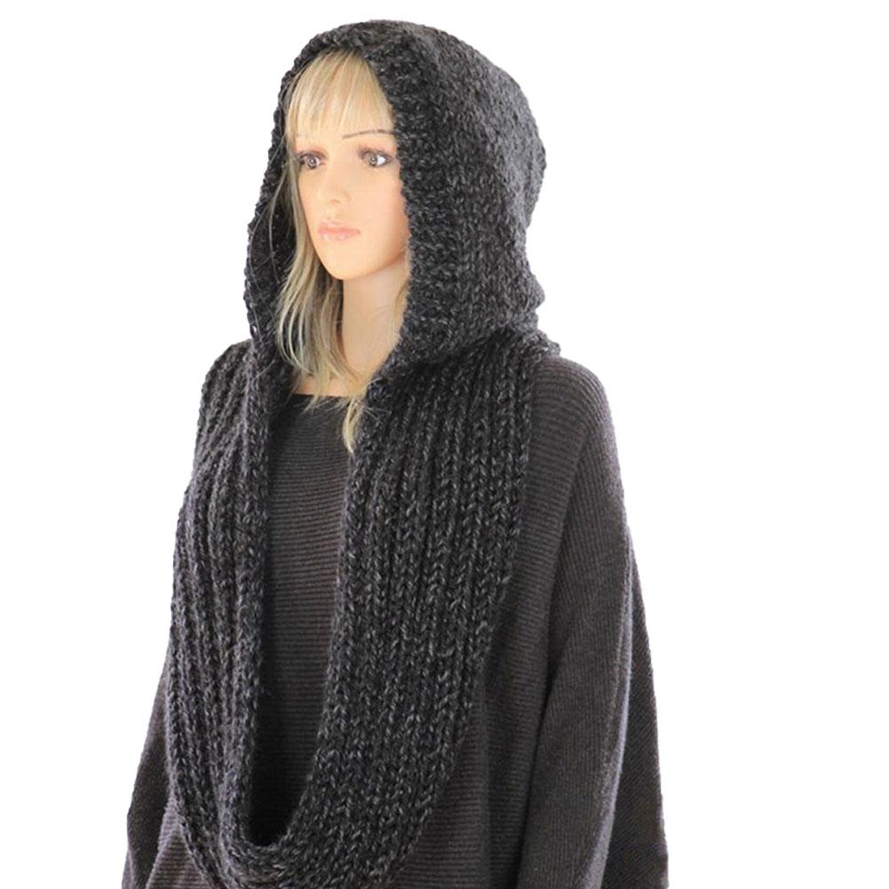 Knitted Hooded Scarf Winter Wo - Infinity Scarf Knit recensione e prezzo