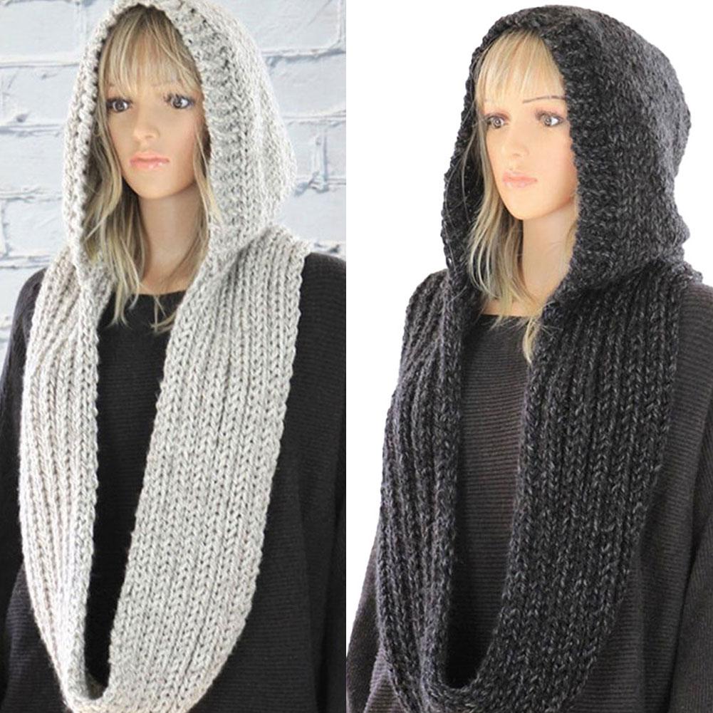 Knitted Hooded Scarf Winter Wo - Infinity Scarf Knit recensione e prezzo