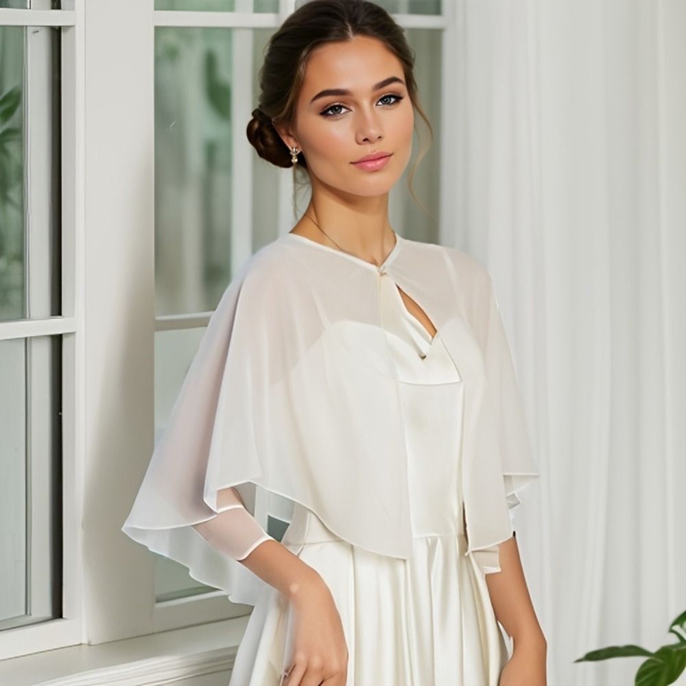 Vintage Sheer Chiffon Capelet  - Stole Wedding Shawl recensione e prezzo