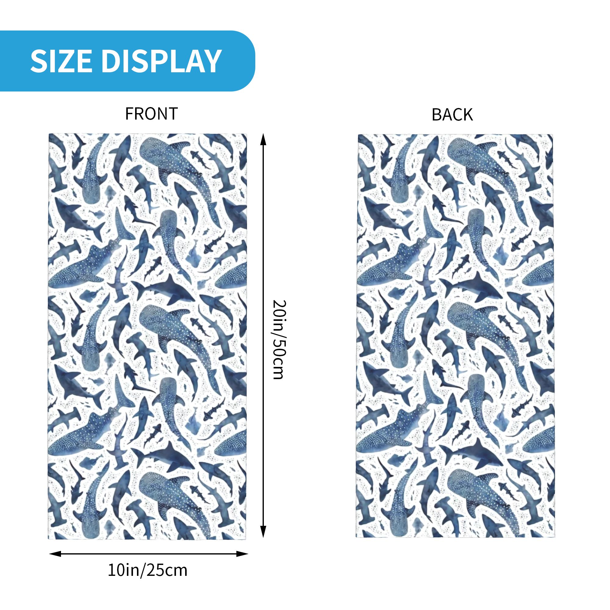 Custom Blue Watercolour Shark  - Neck Warmer Tube recensione e prezzo