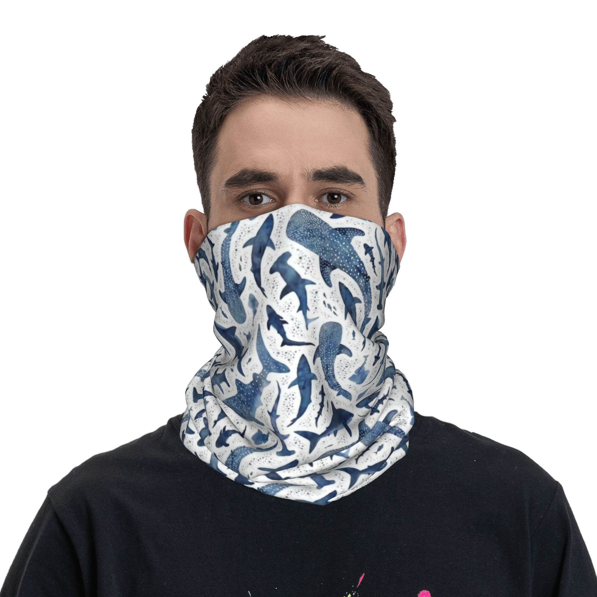 Custom Blue Watercolour Shark  - Neck Warmer Tube recensione e prezzo