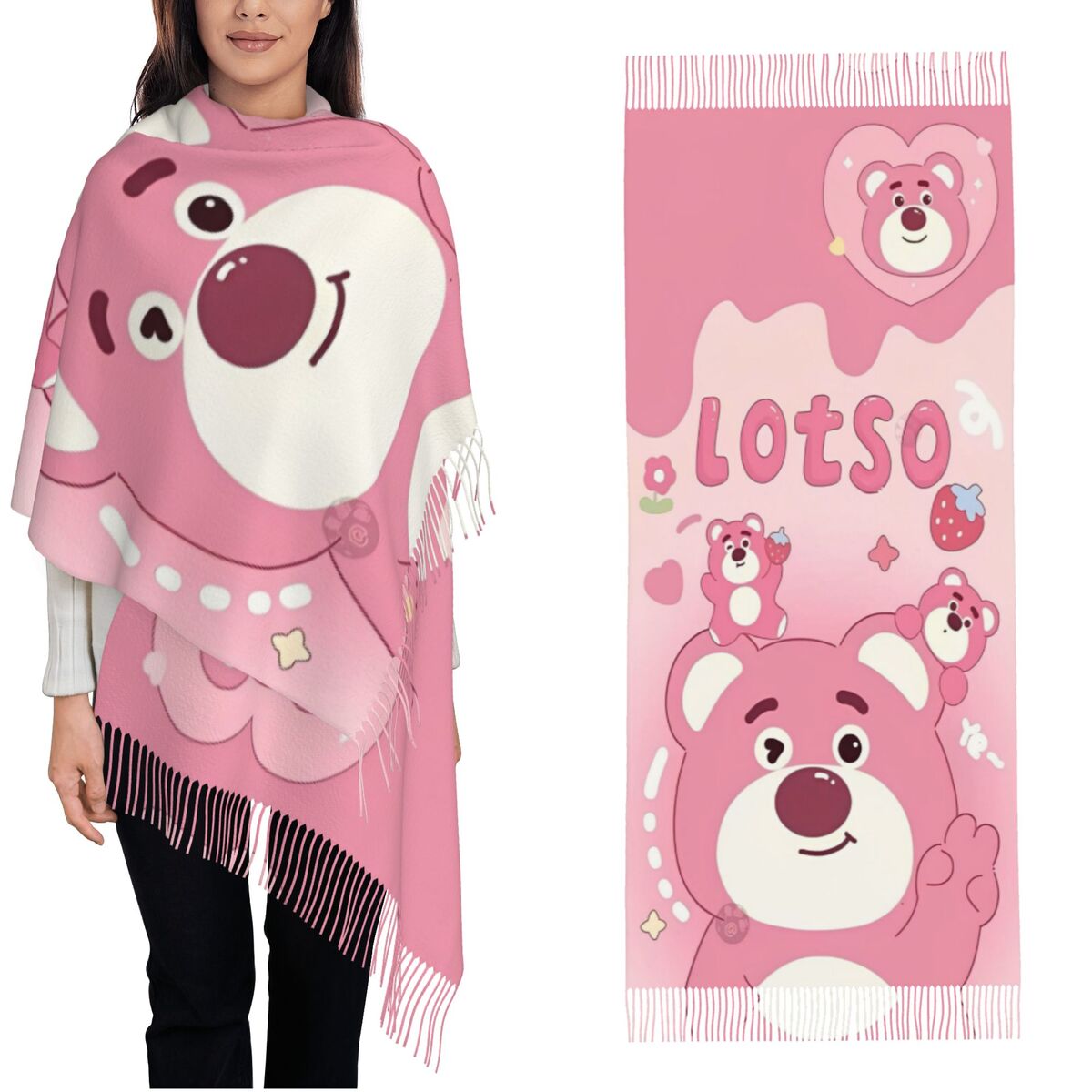 Lotso Pink Bear Women's Scarf  - Pashmina Wrap Large recensione e prezzo