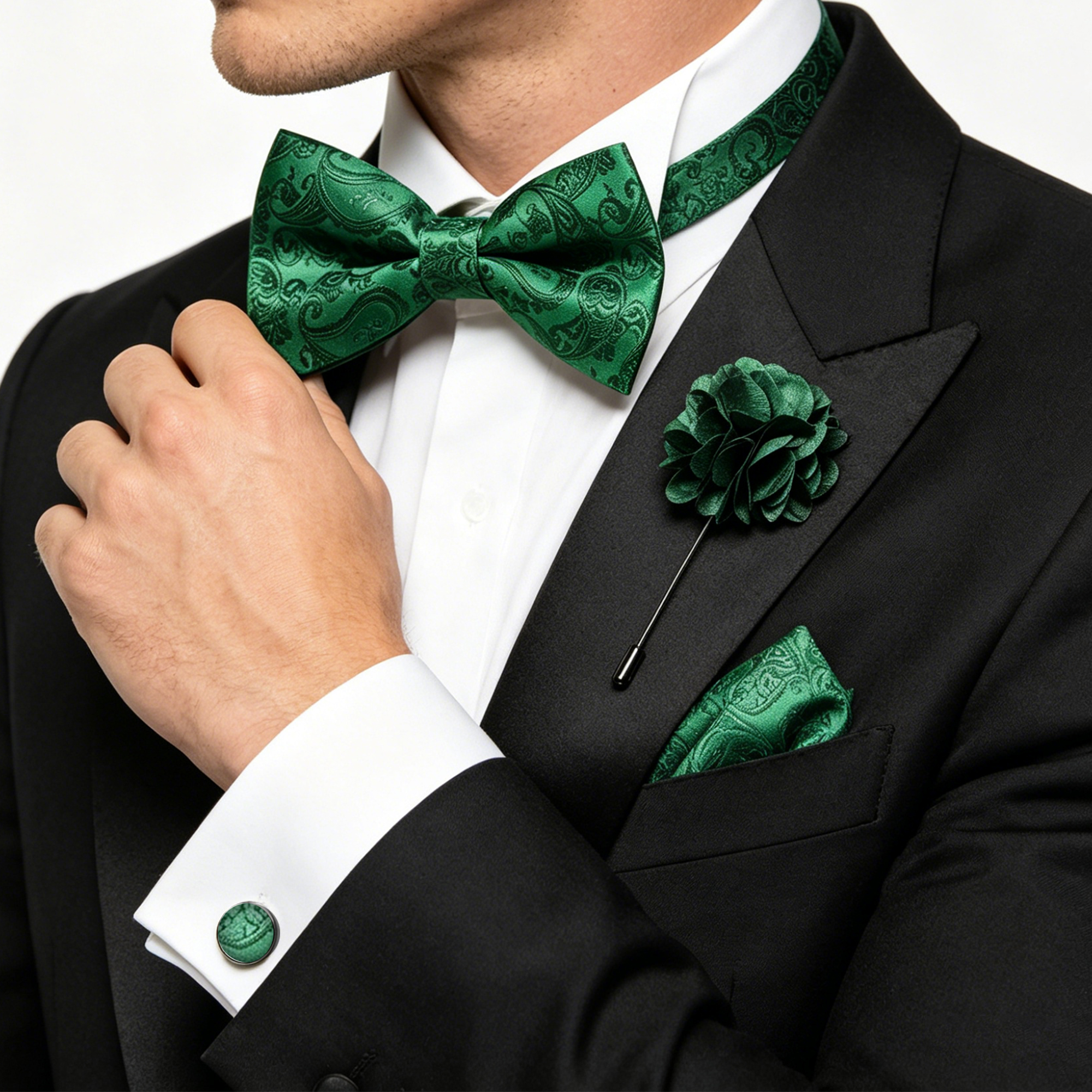 36pcs Black Silk Jacquard Pais - Bow Tie Pre Tied recensione e prezzo