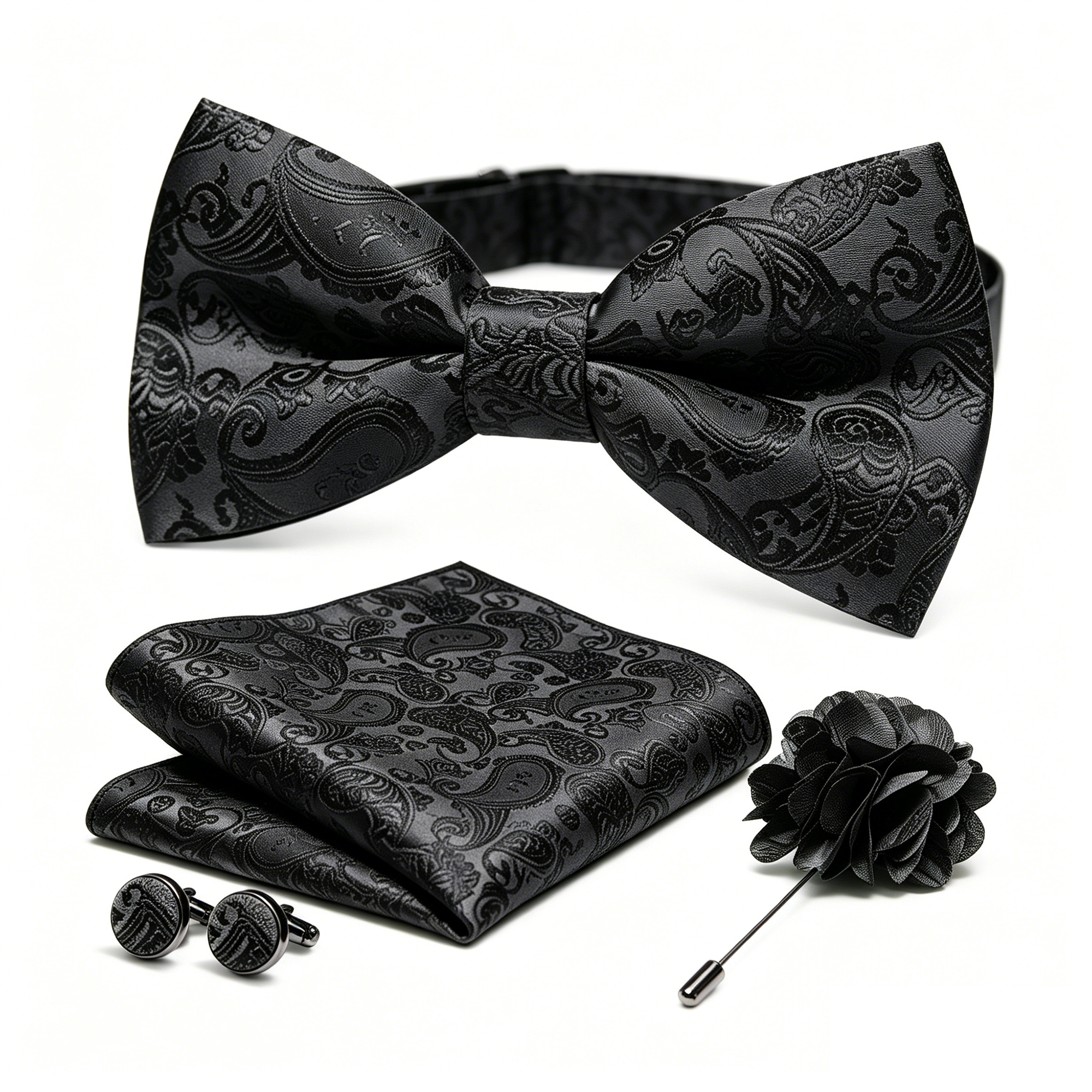 36pcs Black Silk Jacquard Pais - Bow Tie Pre Tied recensione e prezzo