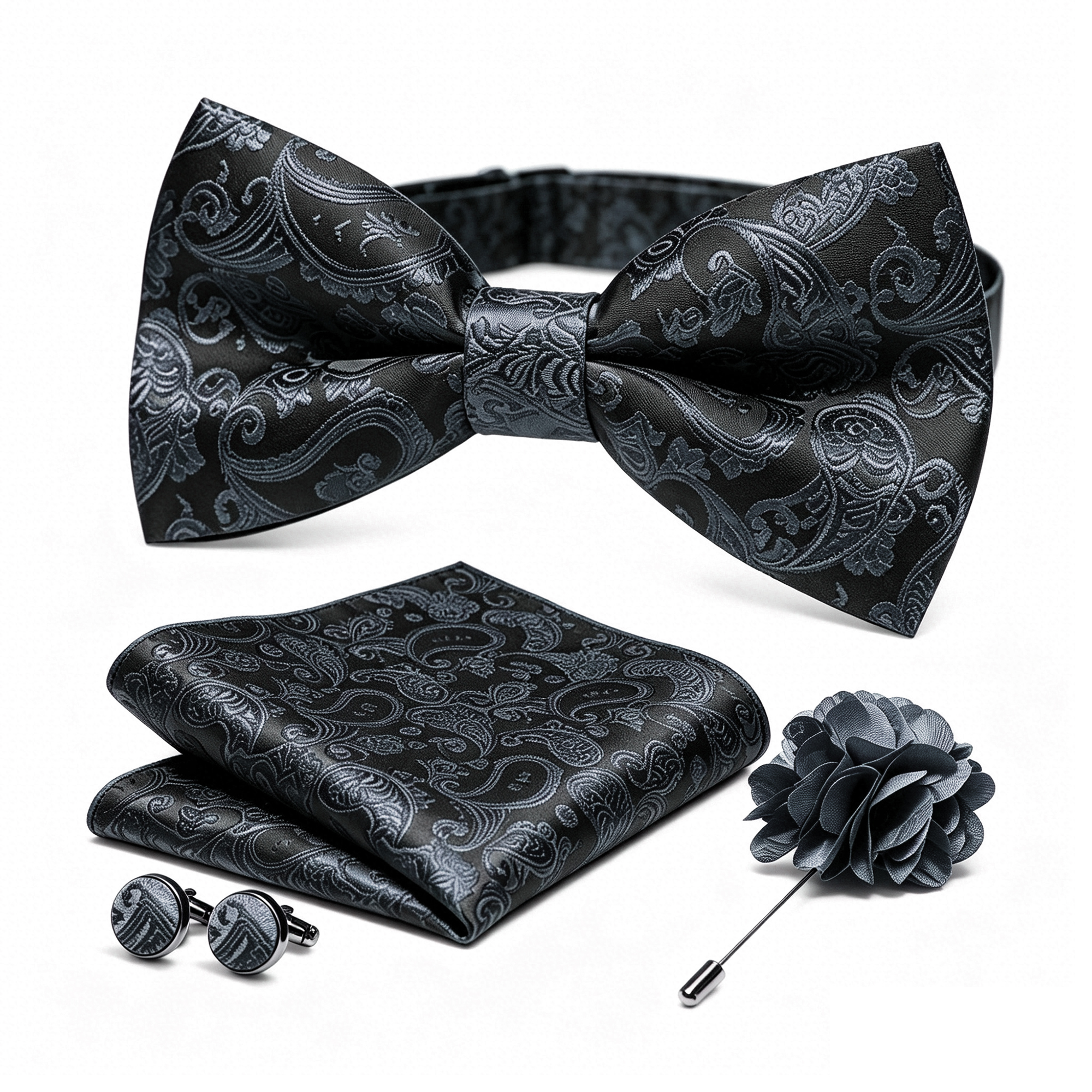 36pcs Black Silk Jacquard Pais - Bow Tie Pre Tied recensione e prezzo