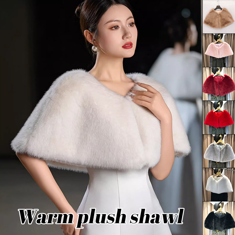 Women Winter Faux Fur Shawl El - Stole Wedding Shawl recensione e prezzo