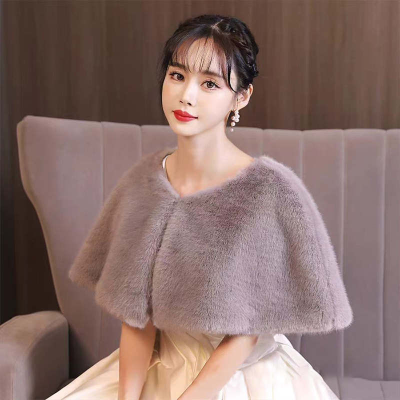 Women Winter Faux Fur Shawl El - Stole Wedding Shawl recensione e prezzo