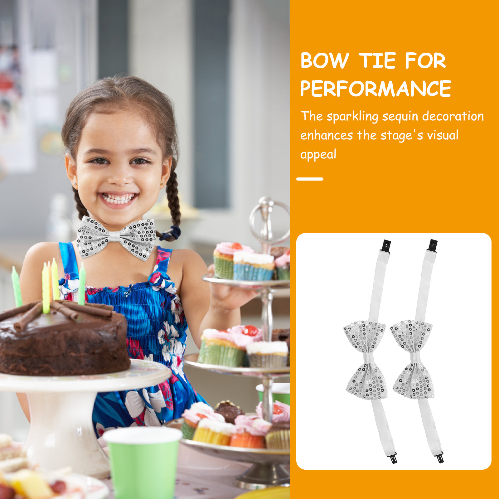 5Pcs Sequin Bow Ties for Kids  - Bow Tie Pre Tied recensione e prezzo