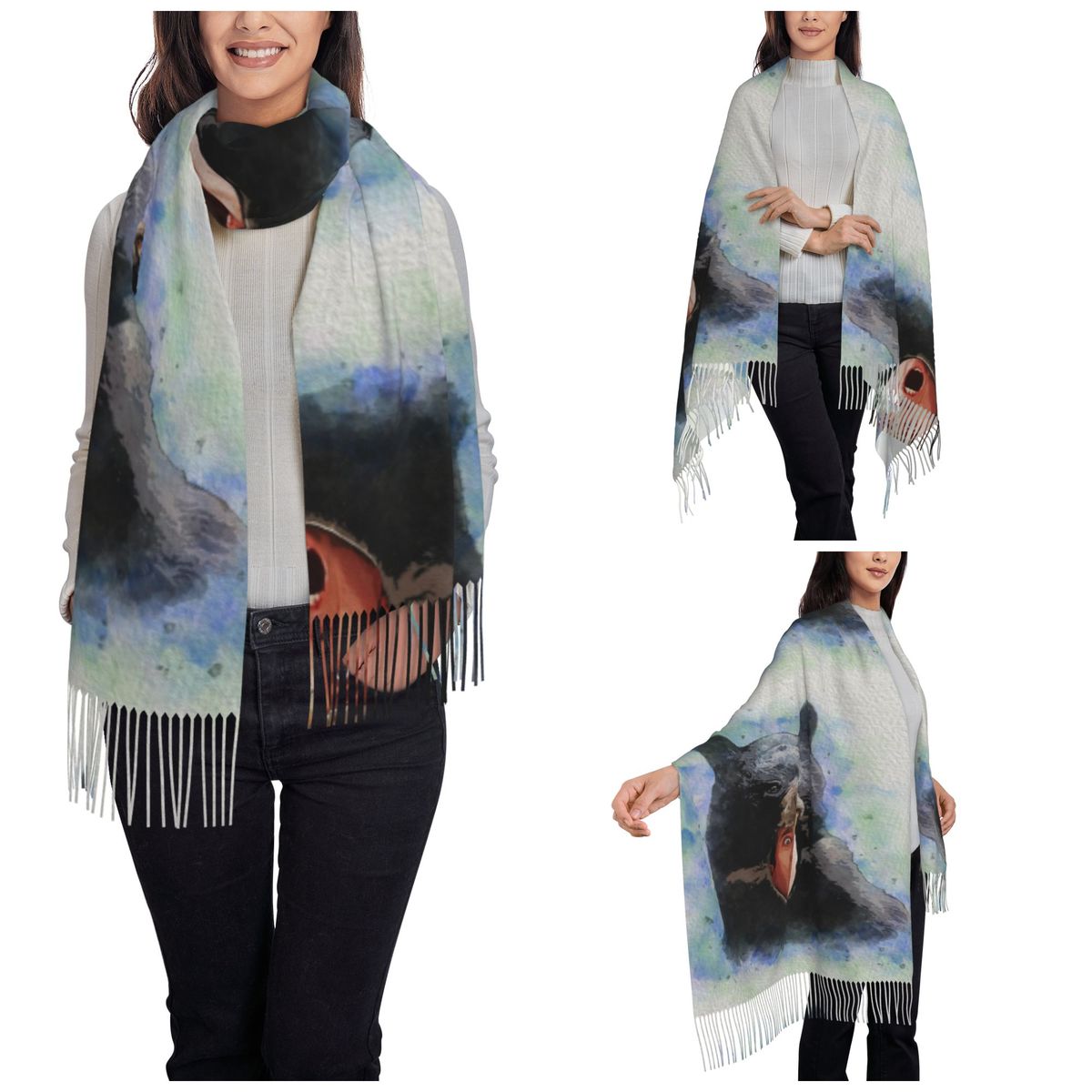Cage Bear Watercolor Scarf for - Pashmina Wrap Large recensione e prezzo