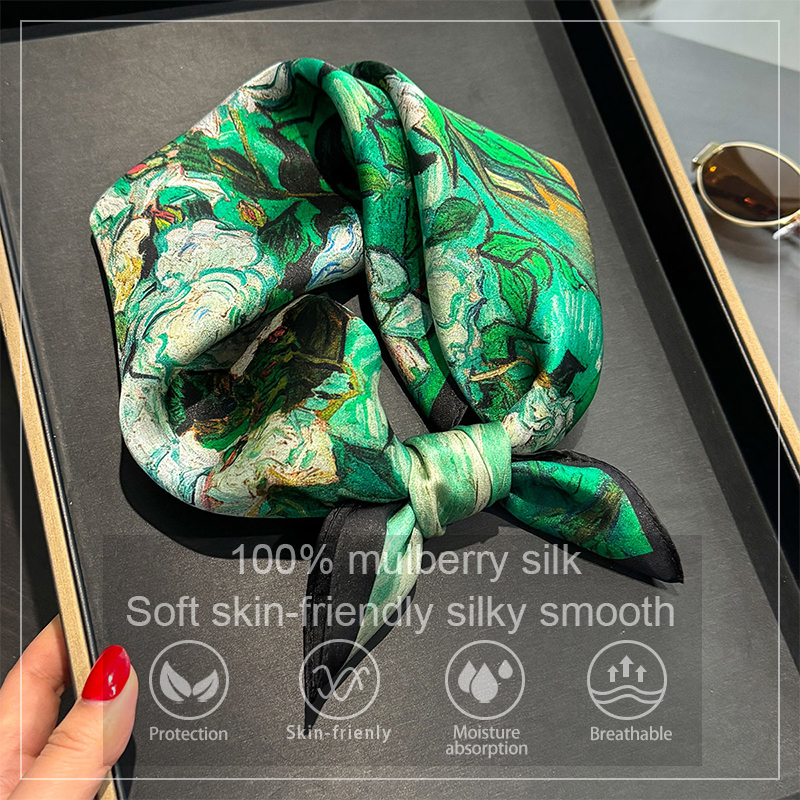 100% Silk Scarf Bandana Women  - Scarf Silk Square recensione e prezzo
