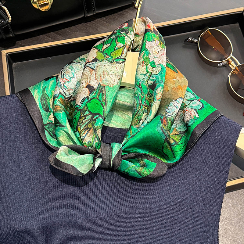 100% Silk Scarf Bandana Women  - Scarf Silk Square recensione e prezzo