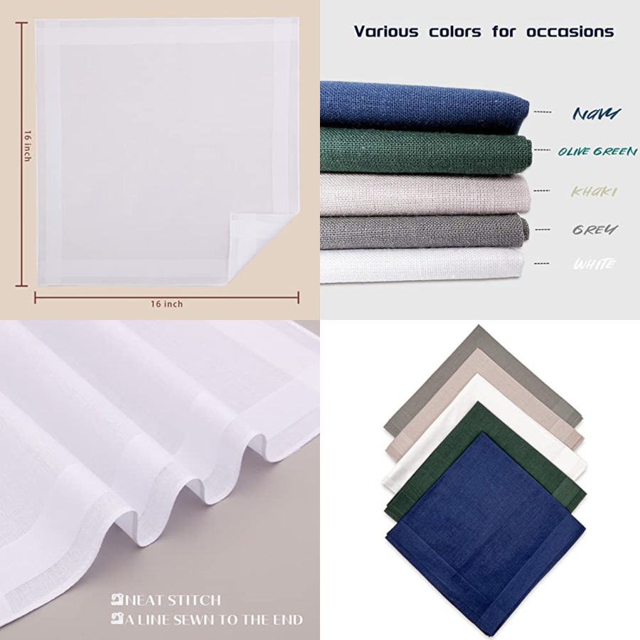 Men's Cotton Handkerchiefs, As - Handkerchief Cotton Men recensione e prezzo