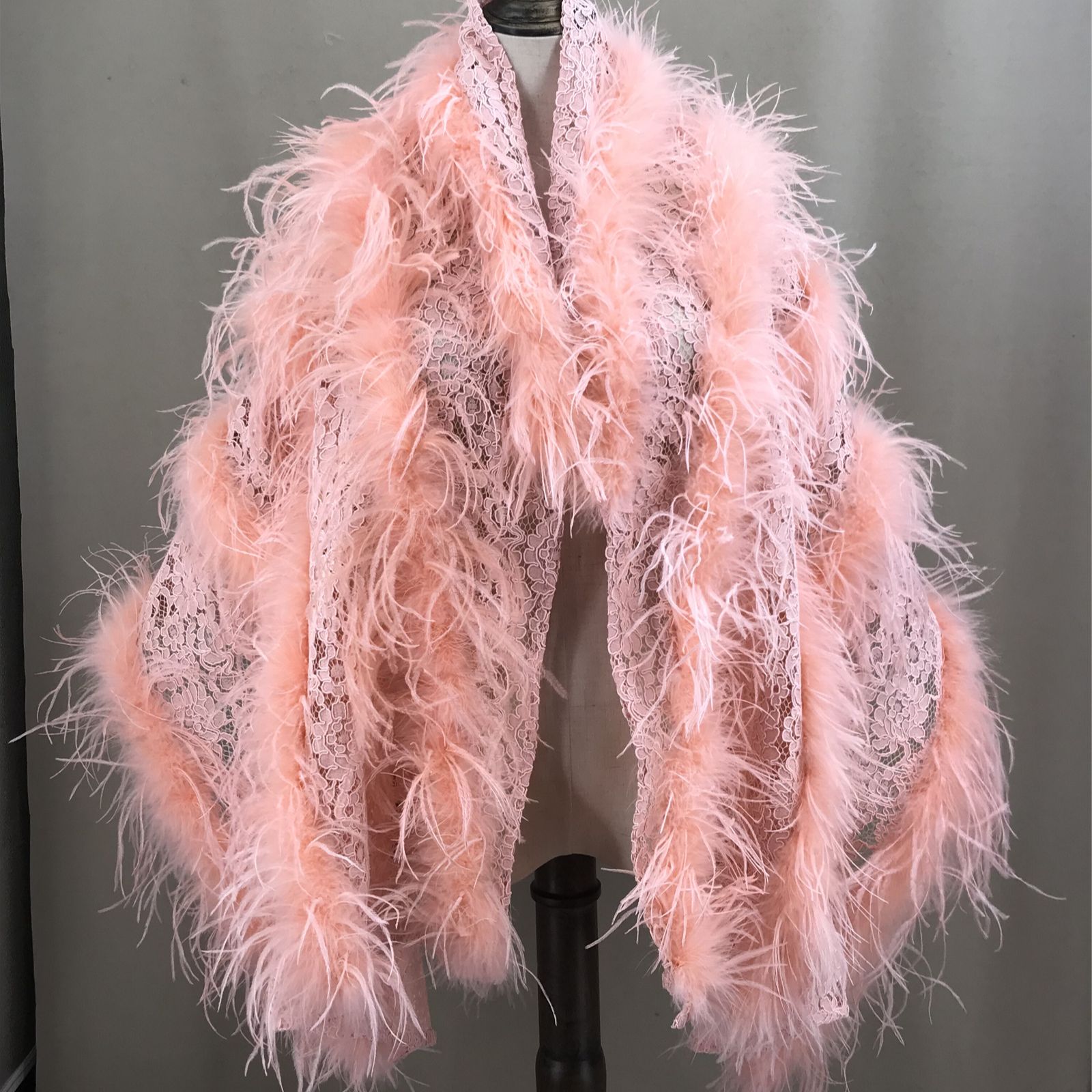 Real Ostrich Feather Lace Shaw - Stole Wedding Shawl recensione e prezzo